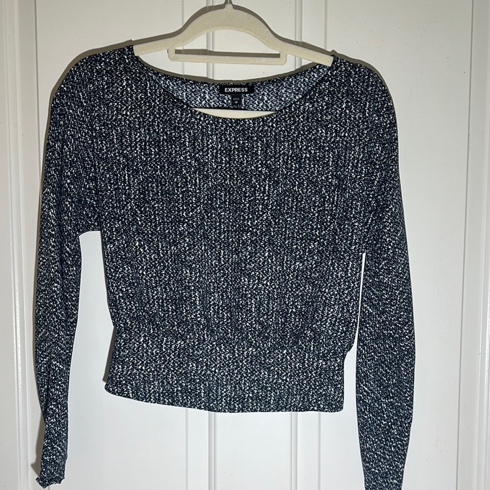 Express Black and White Knit Sweater